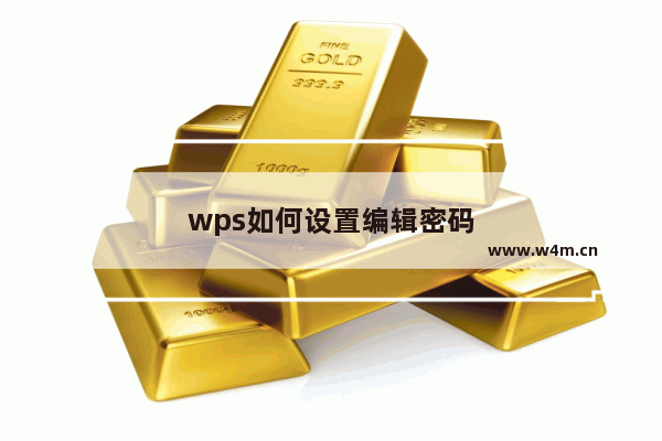 wps如何设置编辑密码