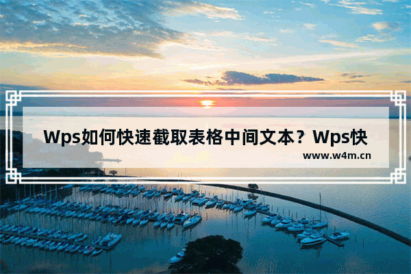 Wps如何快速截取表格中间文本？Wps快速截取表格中间文本的方法