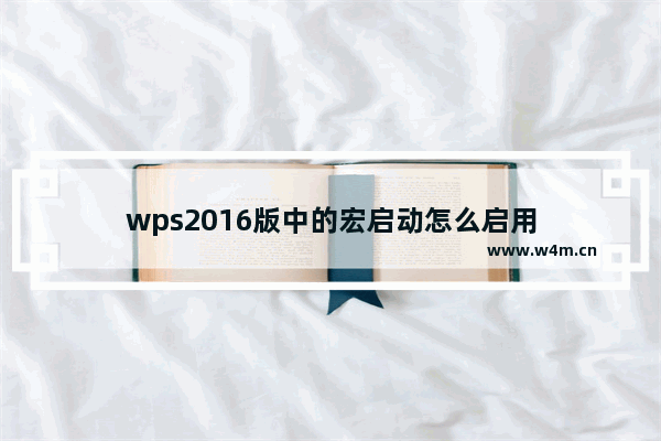 wps2016版中的宏启动怎么启用