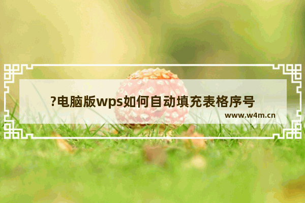 ?电脑版wps如何自动填充表格序号