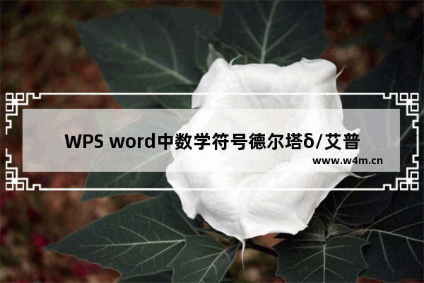 WPS word中数学符号德尔塔δ/艾普西龙ε/泽塔ζ/艾塔η/西塔θ怎么打