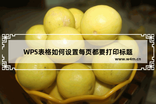 WPS表格如何设置每页都要打印标题