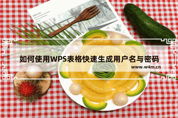 如何使用WPS表格快速生成用户名与密码