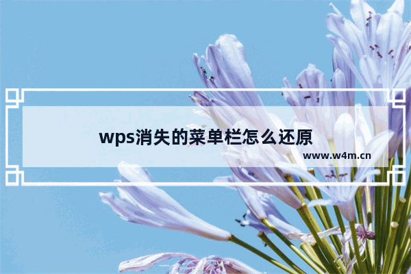 wps消失的菜单栏怎么还原