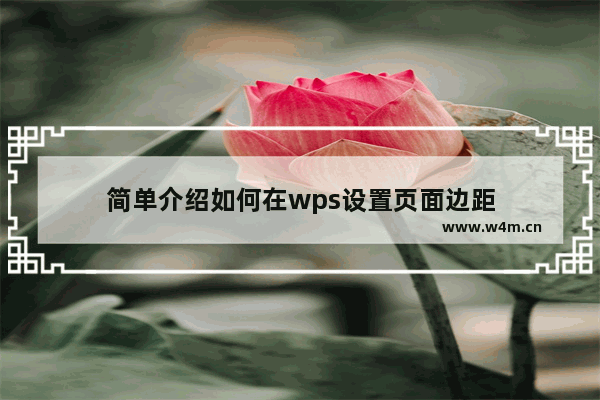 简单介绍如何在wps设置页面边距