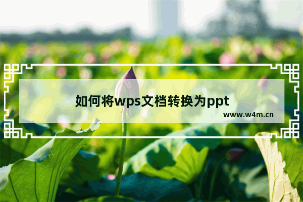 如何将wps文档转换为ppt