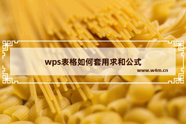 wps表格如何套用求和公式