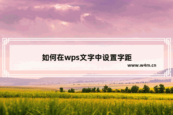 如何在wps文字中设置字距