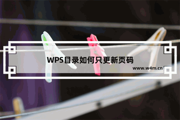 WPS目录如何只更新页码