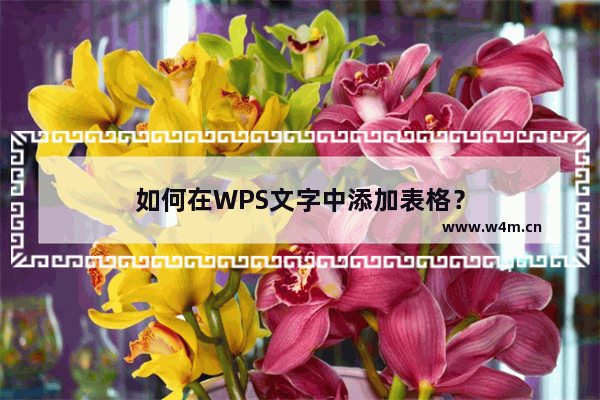 如何在WPS文字中添加表格？