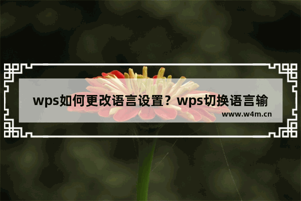 wps如何更改语言设置？wps切换语言输入法的方法