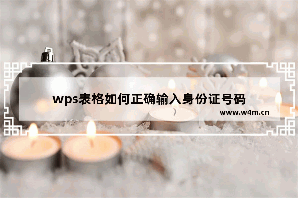 wps表格如何正确输入身份证号码