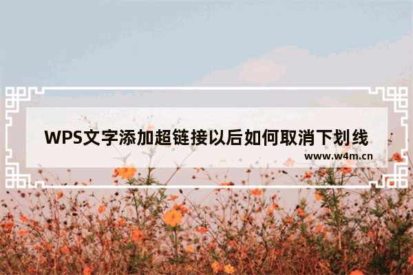 WPS文字添加超链接以后如何取消下划线