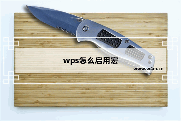 wps怎么启用宏