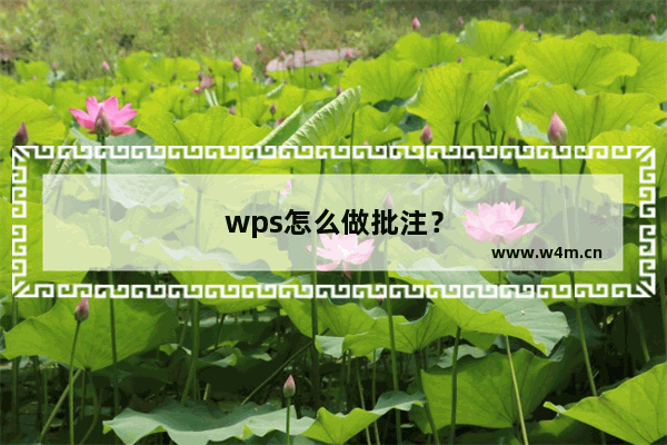 wps怎么做批注？