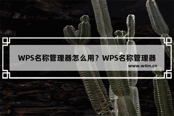 WPS名称管理器怎么用？WPS名称管理器的使用技巧