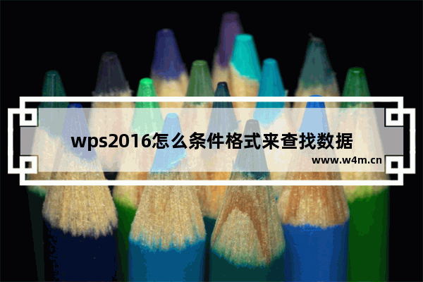 wps2016怎么条件格式来查找数据