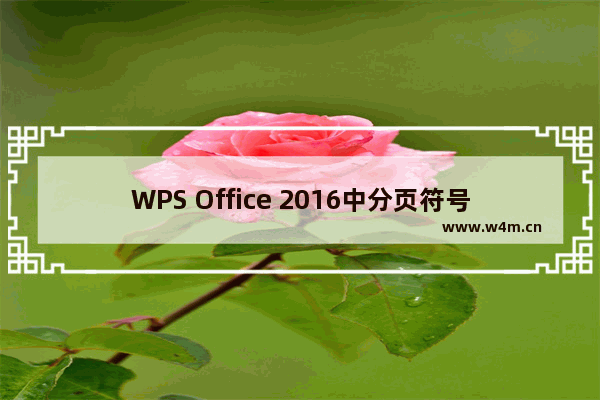 WPS Office 2016中分页符号的插入具体方法介绍