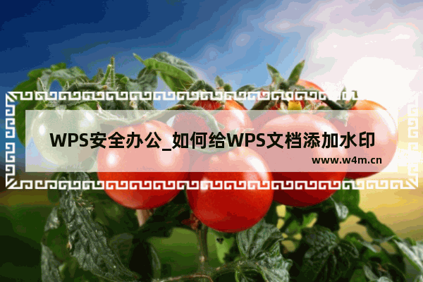 WPS安全办公_如何给WPS文档添加水印