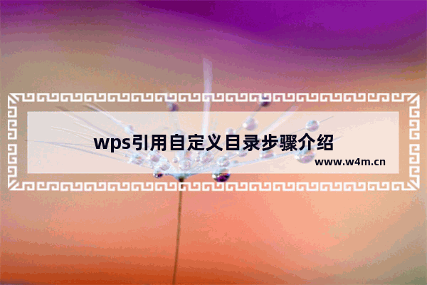 wps引用自定义目录步骤介绍