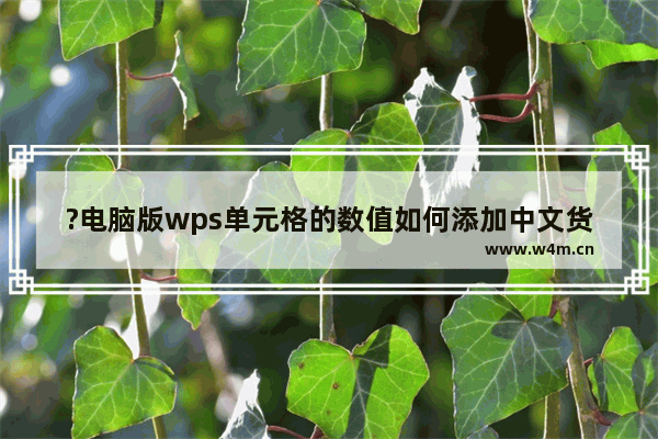 ?电脑版wps单元格的数值如何添加中文货币符号