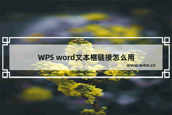 WPS word文本框链接怎么用