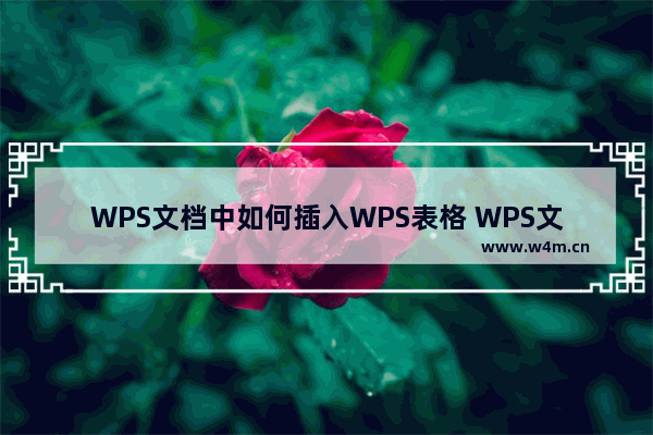 WPS文档中如何插入WPS表格 WPS文档中插入WPS表格方法