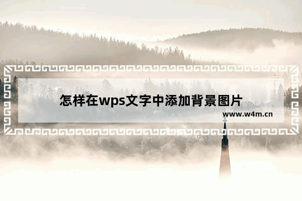 怎样在wps文字中添加背景图片