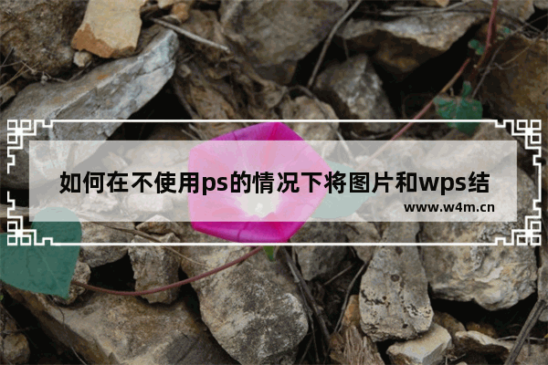 如何在不使用ps的情况下将图片和wps结合起来