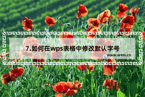 7.如何在wps表格中修改默认字号