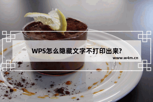 WPS怎么隐藏文字不打印出来?