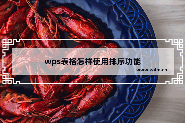 wps表格怎样使用排序功能