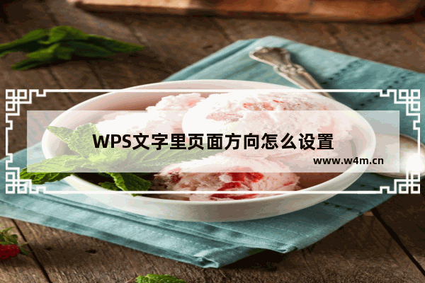 WPS文字里页面方向怎么设置