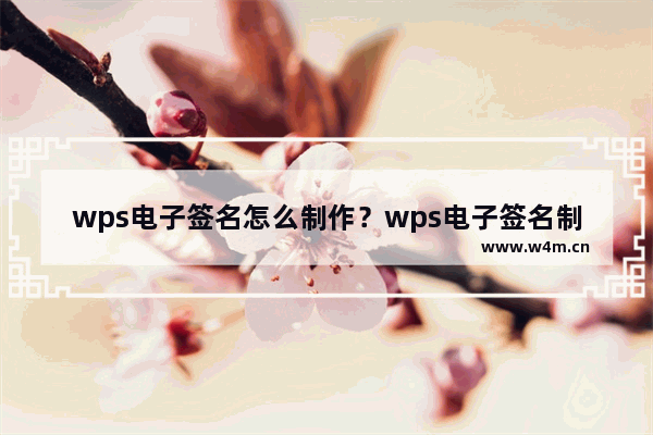 wps电子签名怎么制作？wps电子签名制作教程