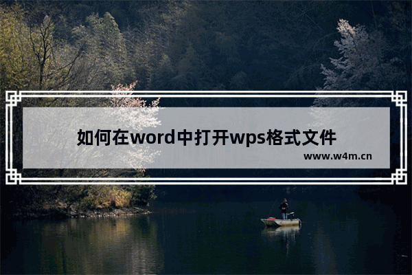 如何在word中打开wps格式文件