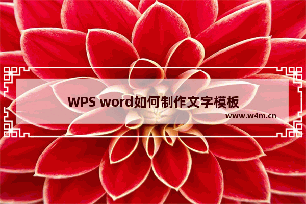 WPS word如何制作文字模板