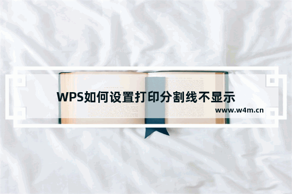 WPS如何设置打印分割线不显示