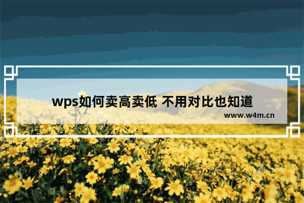 wps如何卖高卖低 不用对比也知道