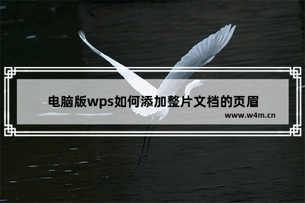 电脑版wps如何添加整片文档的页眉