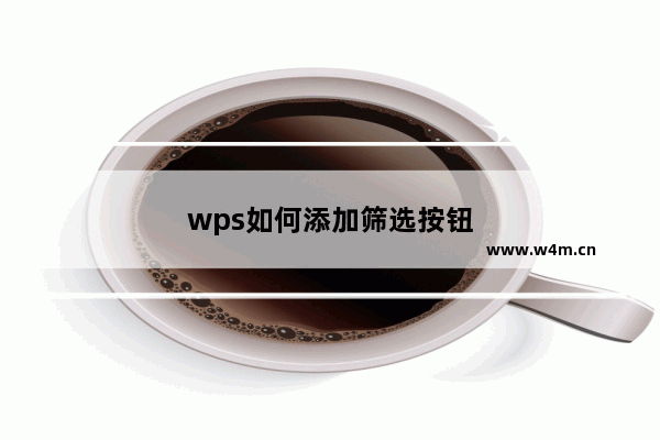 wps如何添加筛选按钮