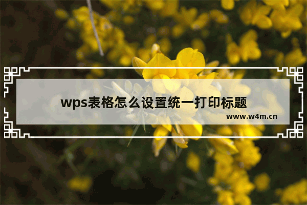 wps表格怎么设置统一打印标题