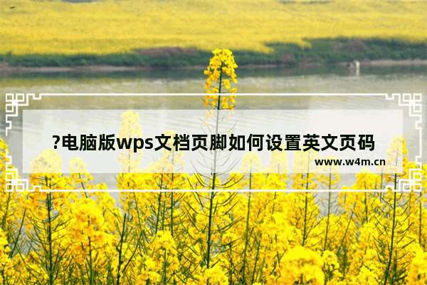 ?电脑版wps文档页脚如何设置英文页码