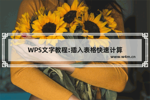 WPS文字教程:插入表格快速计算