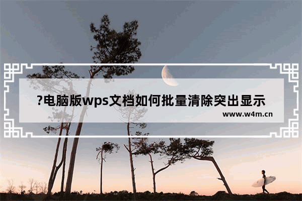 ?电脑版wps文档如何批量清除突出显示