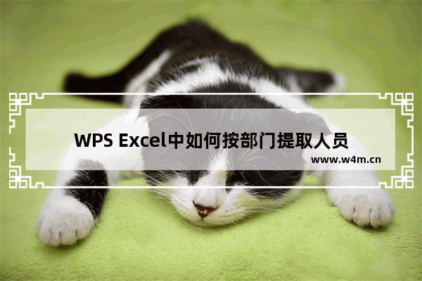 WPS Excel中如何按部门提取人员