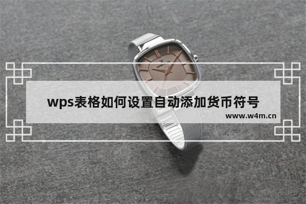 wps表格如何设置自动添加货币符号