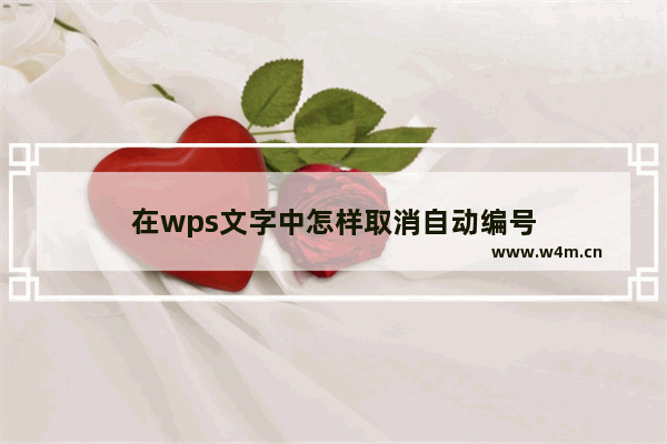 在wps文字中怎样取消自动编号