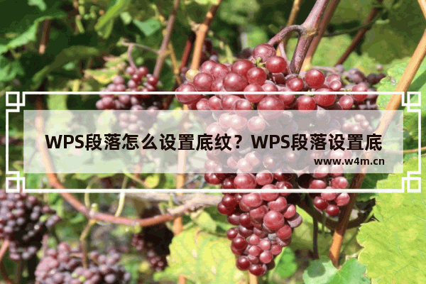 WPS段落怎么设置底纹？WPS段落设置底纹的方法技巧