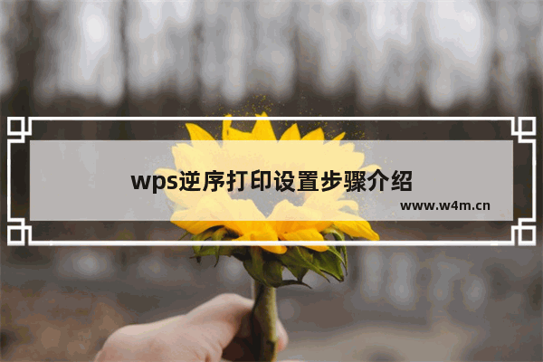 wps逆序打印设置步骤介绍