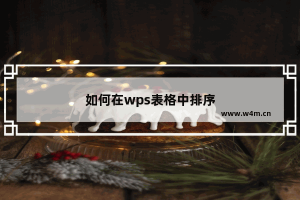 如何在wps表格中排序